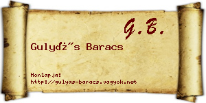 Gulyás Baracs névjegykártya